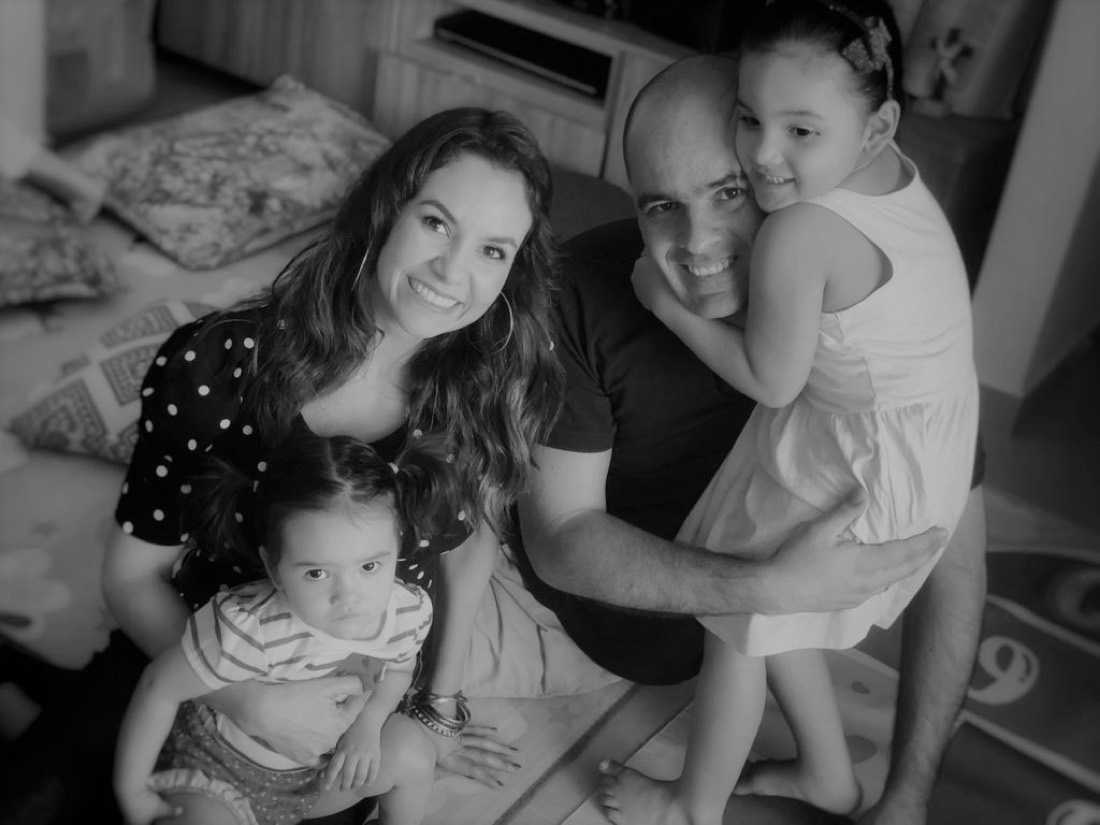 Juan Londoño con su familia